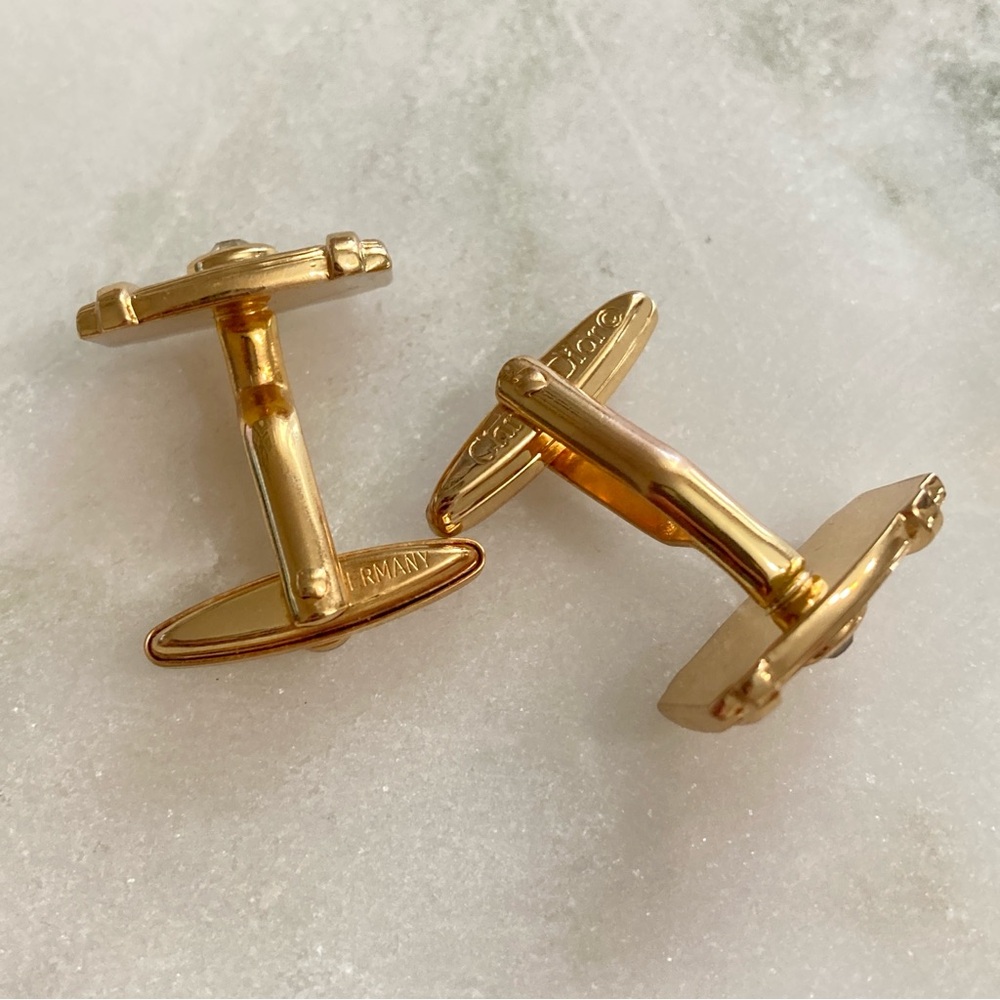 Auth Dior Vintage Crystal Cuff Links - Picture 6 of 6